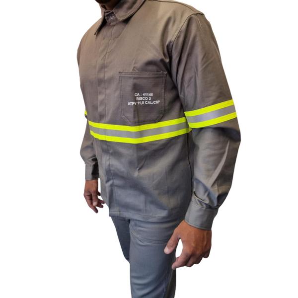 Imagem de Uniforme Nr10 Eletricista Risco 2 Antichama Faixa Refletiva