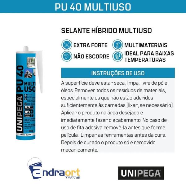 Imagem de Unipega pu40 multiuso branco cartucnho 210ml/360g