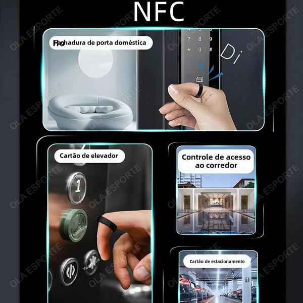 Imagem de Unissex À Prova D'água NFC Smart Ring Health Monitor Xiaomi Rastreador De Fitness Em Tempo Real IP68