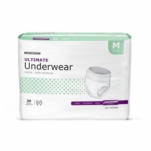 Imagem de Unissex Adult Absorbent Underwear Medium, 20 bolsas por McKesson