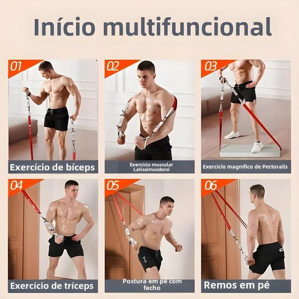 Imagem de Unissex Estiramento Cinta Resistência Banda Fitness Puxar Corda Treinamento De Força Pullup Assist