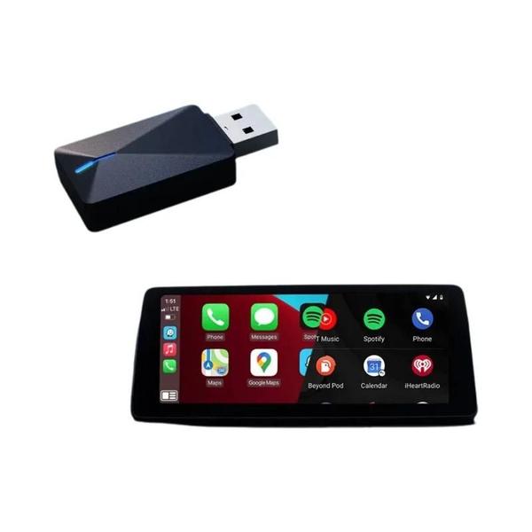 Imagem de Universal 2 Em 1 Mini Ai Carbox Com Fio Sem Fio Carplay Android Auto Compatível Plug And Play Smart