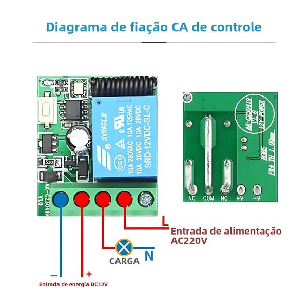 Imagem de Universal Rf 433mhz Interruptor Inteligente Remoto Dc 12v 10a Receptor De Relé Diy Mini Módulo Para