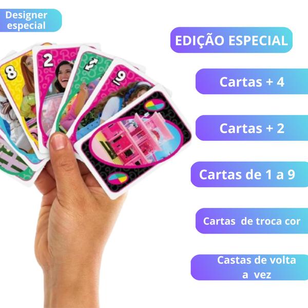 Imagem de Uno Da Barbie Edição Especial Filme Jogo De Cartas Família