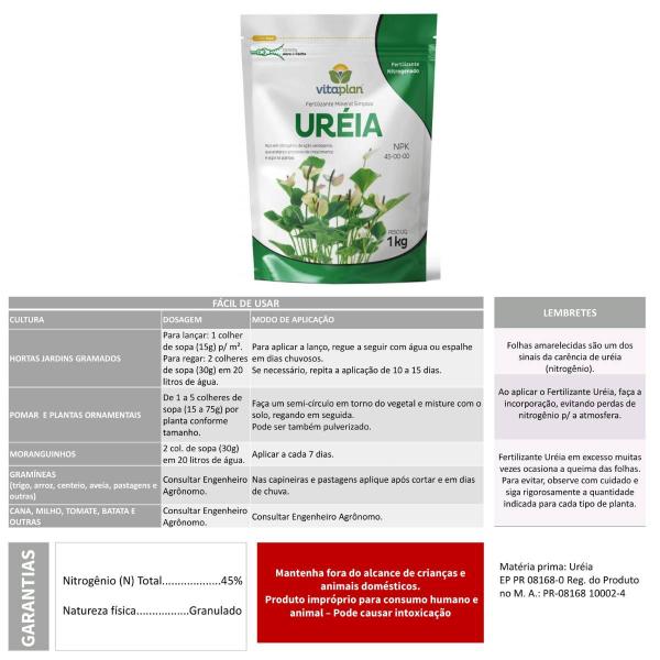 Imagem de Uréia Fertilizante Mineral Simples (1kg) VITAPLAN