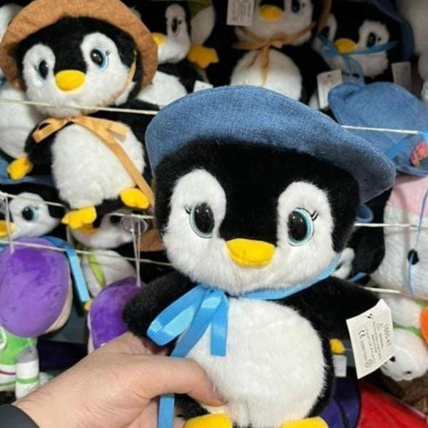 Imagem de Ursinho de Pelúcia Infantil Pinguim Brinquedo Kawaii Fofinho Castela