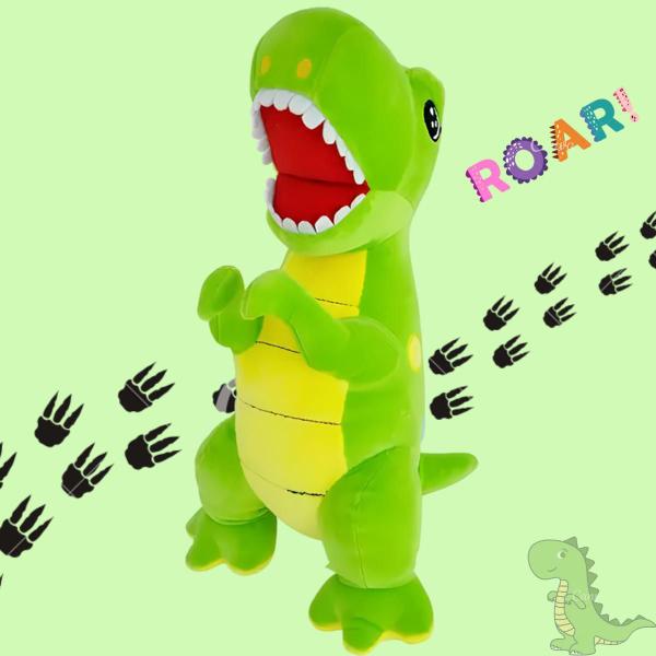 Imagem de Ursinho Dinossauro De Pelúcia Dino Rex Amigos Do Coração Pequeno 30cm Brinquedo DM Toys