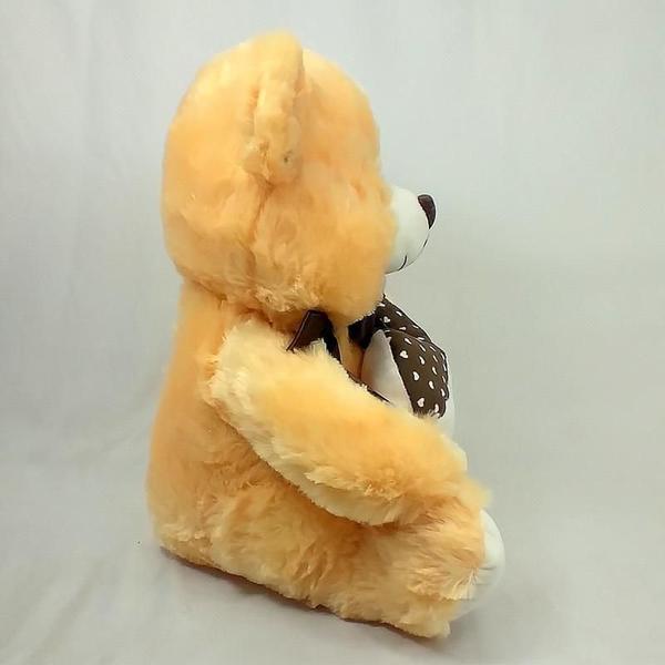 Imagem de Urso Bege Pelúcia 32 Cm Alt. Com Coração Marrom Amor