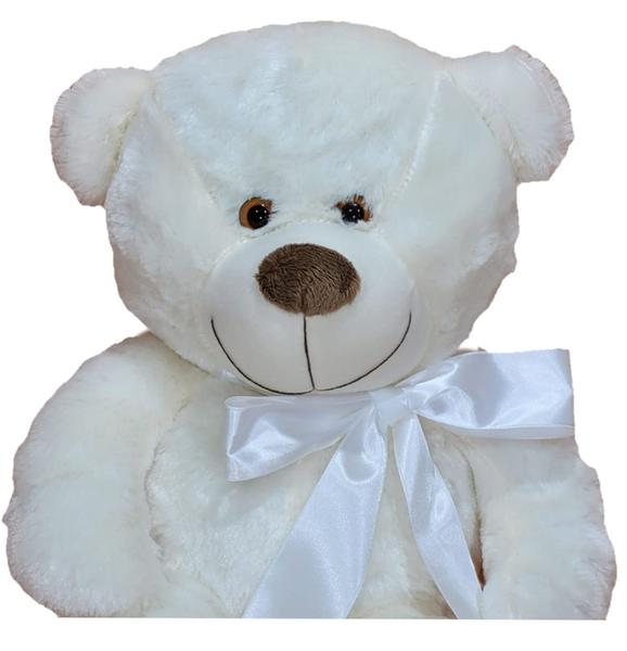 Imagem de Urso De Pelúcia Baunilha Super Macio 50 Cm - Com Laço Colorido, Decoração Quarto Infantil - XU BABY