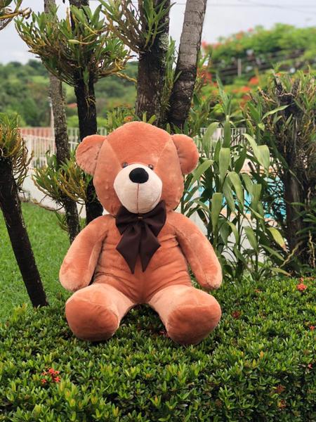 Urso de pelucia com laço gigante 1,10m antialérgico cores - Anjo Ninho Imagem de Urso de pelucia com laço gigante 1,10m antialérgico cores
