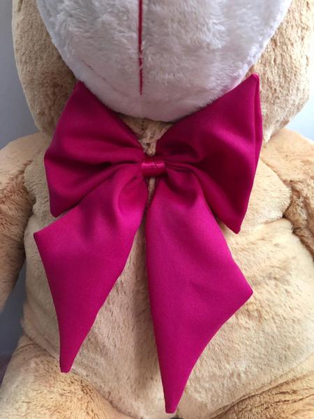 Imagem de Urso De Pelúcia Gigante Teddy - 90cm Doce de Leite com Laço Pink - Barros Baby Store