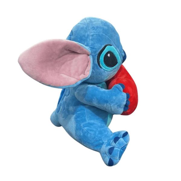 Imagem de Urso De Pelucia Stitch Coração Com Som 30cm Disney Multikids