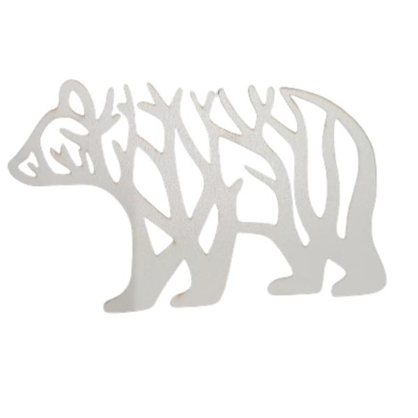 Imagem de Urso decorativo raizes MDF 3mm branco 19x11 cm