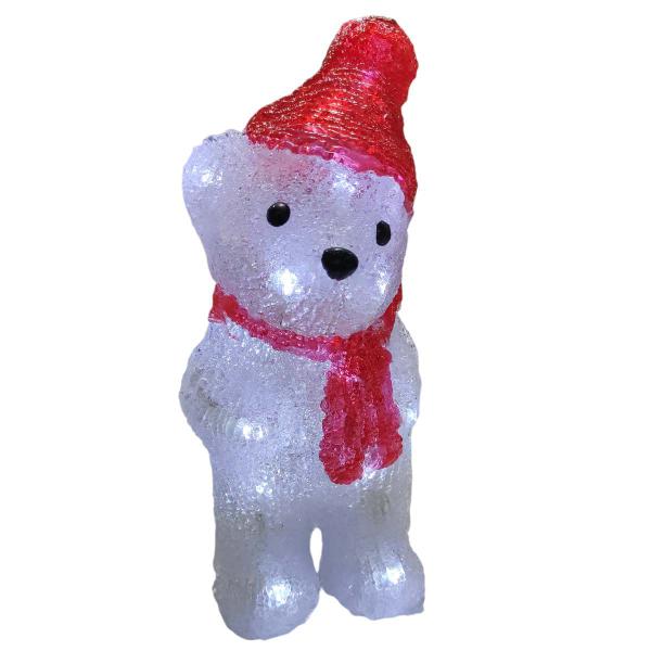 Imagem de Urso Natal Polar Enfeite Iluminado Natalino Led Decoraçao Mesa Casa Escritorio Recepçao