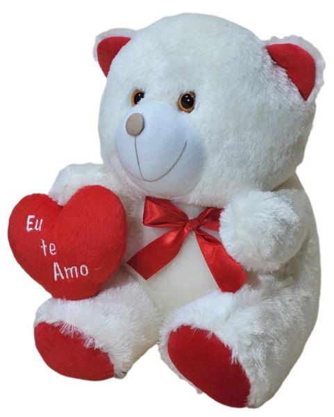 Imagem de Urso pelúcia coração namorados 30cm Amor Eu Te Amo Com 2 Ursinhos