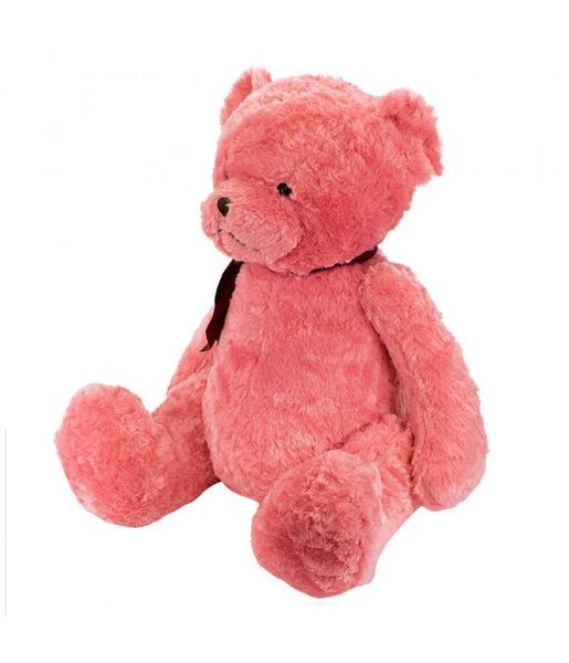 Imagem de Urso Rosa Sentado Laço 60cm - Pelúcia