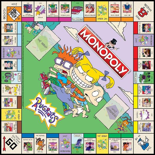 Imagem de USAOPOLY Monopoly Rugrats Jogo de Tabuleiro  Baseado na série Nickelodean Rugrats  Mercadorias Rugrats Oficialmente Licenciadas  Jogo Clássico de Monopólio Temático