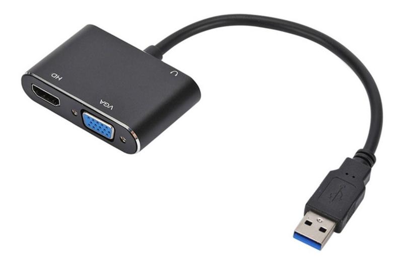 Imagem de Usb 3.0 Para Vga+hdmi Conversor Adaptador Hd 1080p Computado