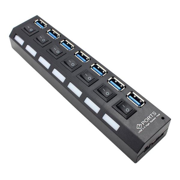 Imagem de USB HUB 3.0 4/7 Portas Micro USB 3.0 HUB Splitter com adaptador de energia USB Hab Alta Velocidade 5Gbps USB Splitter 3 HUB para PC