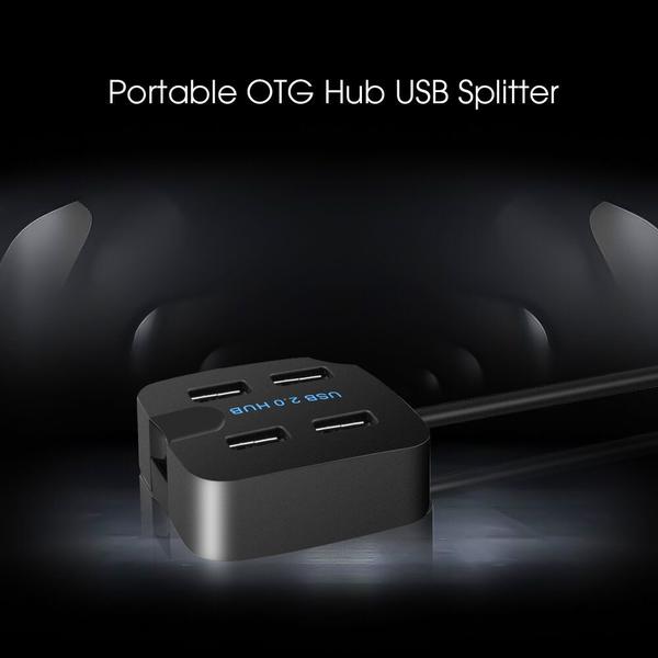 Imagem de USB3.0 Hub de alta velocidade 4 porta USB Hub USB Splitter Adaptador de alimentação para Mac Notebook Laptop Desktop com suporte de telefone