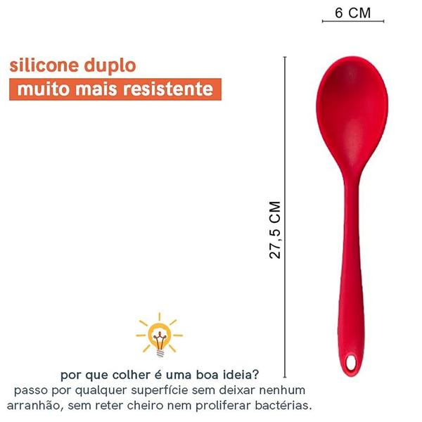 Imagem de Utensílios Cozinha Em Silicone Concha Espátula Escumadeira