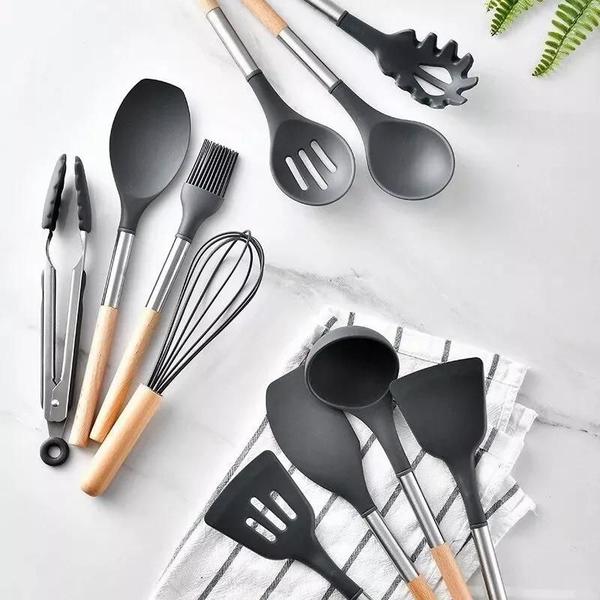 Imagem de Utensílios De Cozinha Jogo Completo 12 Peças Silicone CS11