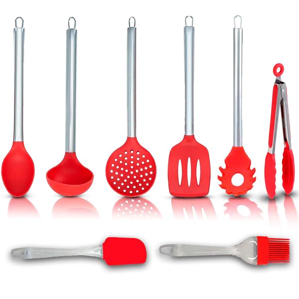 Imagem de Utensílios De Cozinha Talheres Em Silicone Com 8 Peças