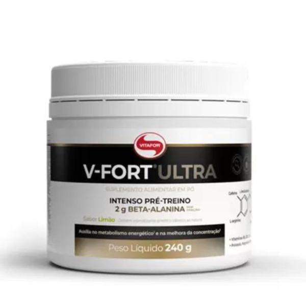 V fort ultra pre treino pote 240g limao - VITAFOR Imagem de V fort ultra pre treino pote 240g limao