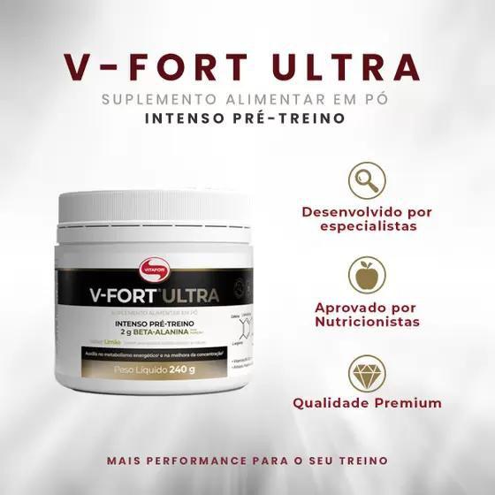 V fort ultra pre treino pote 240g limao - VITAFOR Imagem de V fort ultra pre treino pote 240g limao