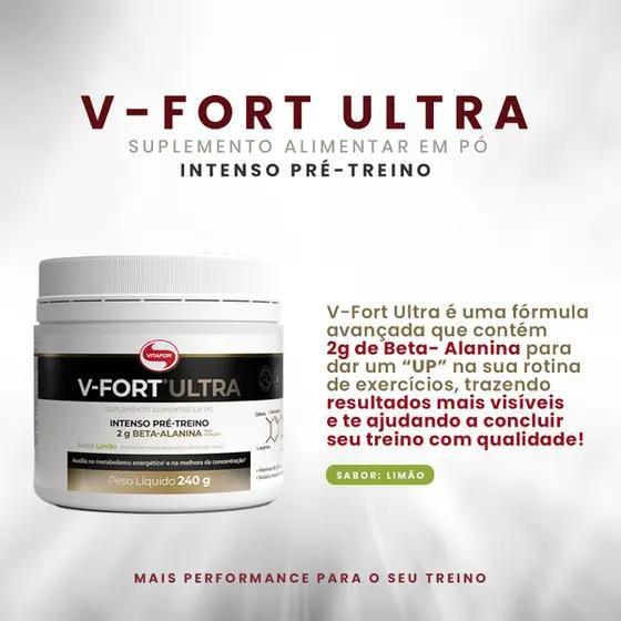 V fort ultra pre treino pote 240g limao - VITAFOR Imagem de V fort ultra pre treino pote 240g limao