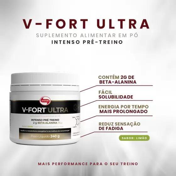 V fort ultra pre treino pote 240g limao - VITAFOR Imagem de V fort ultra pre treino pote 240g limao