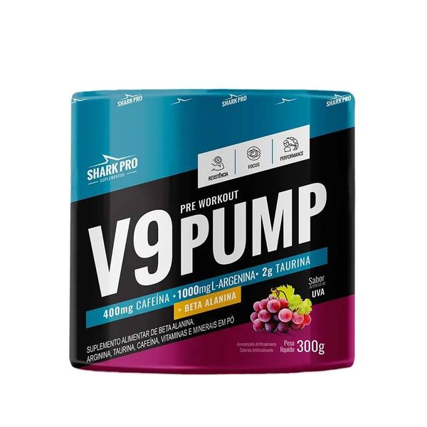 Imagem de V9-pump pré treino 300g +creatina 100% 300g  -shark pro