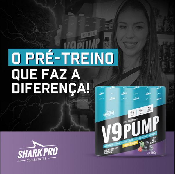 Imagem de V9 PUMP PRÉ TREINO 300G SHARK PRO SABOR UVA Suplementos Alimentares