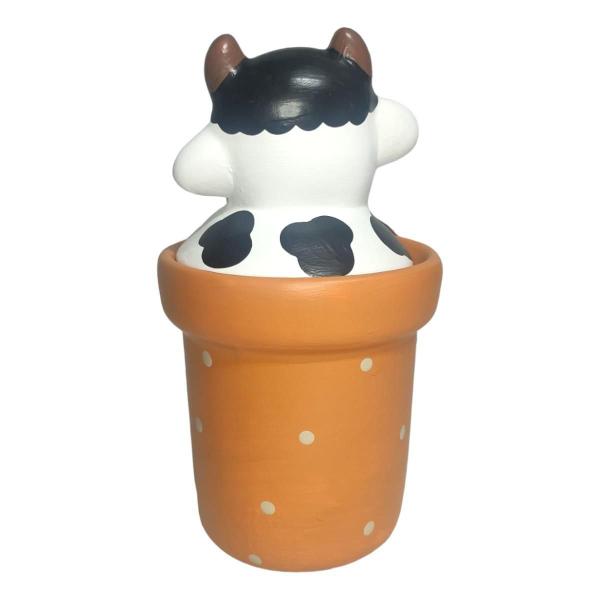 Imagem de Vaca Vaquinha De Ceramica Pote Bomboniete Baleiro Alaranjada