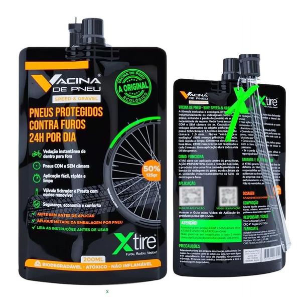 Imagem de Vacina Pneu Selante Reparo Pneus Preventiva Anti-furos Bike Speed & Gravel Xtire