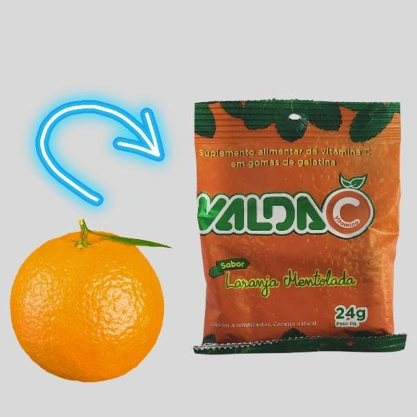 Valda c, bala de goma, sem glúten, caixa com 10 saches 24g Imagem de Valda c, bala de goma, sem glúten, caixa com 10 saches 24g