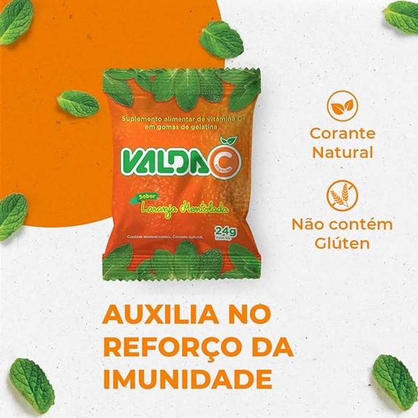 Imagem de Valda Vitamina C Goma De Gelatina Sabor Laranja Mentolada 10 Sachês de 24g 