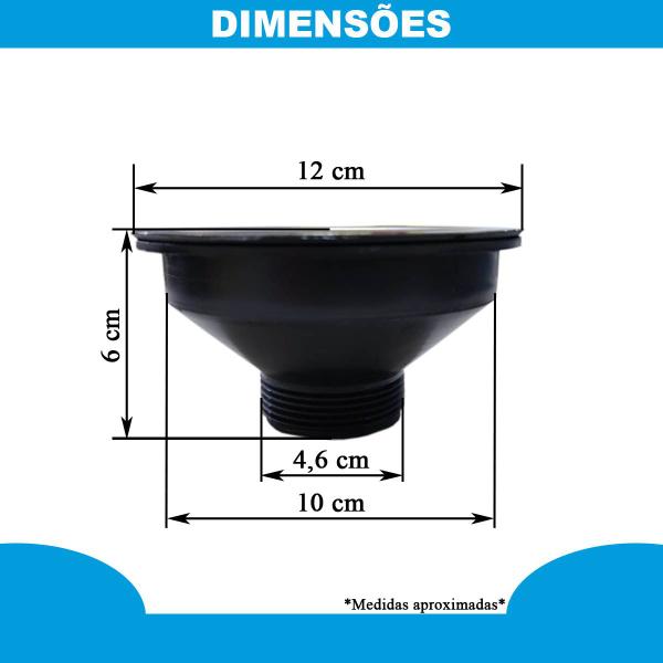 Imagem de Válvula Americana Para Pias Cubas e Tanques 4.1/2" Aço Inox