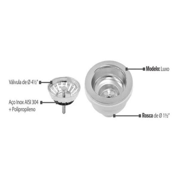 Imagem de Válvula Americana Para Pias Cubas E Tanques De Inox 4.1/2''