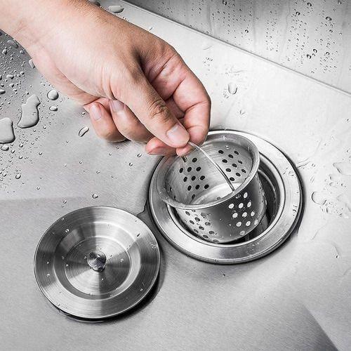 Imagem de Válvula Americana Ralo Metal 4.1/2 Cozinha Luxo Pino Inox