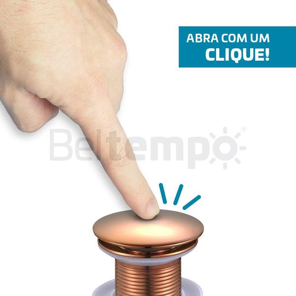 Imagem de Válvula Click 1 1/4 Metal Ralo Para Cuba Pia Banheiro Lavabo Prestige