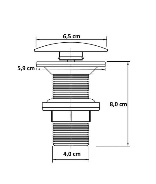 Imagem de Válvula Click Abs / Aço Inox Pia Tanque Lavatório Lavanderia