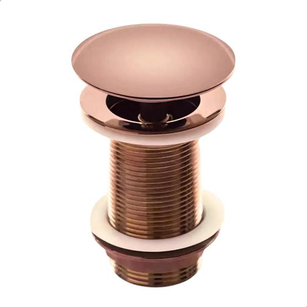 Válvula Click De Inox Ralo P/ Cuba Pia de Banheiro Lavatório 1.1/4 Rose Gold de 4cm - SOFT INOX Imagem de Válvula Click De Inox Ralo P/ Cuba Pia de Banheiro Lavatório 1.1/4 Rose Gold de 4cm