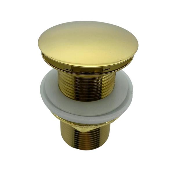 Imagem de Válvula Click Metal Dourada Para Banheiros E Lavabos 1.1/4 Fineza