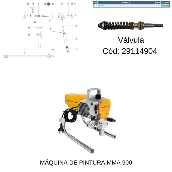 Imagem de Válvula Compatível P/ Máquina de Pintura MMA 900 - 29114904