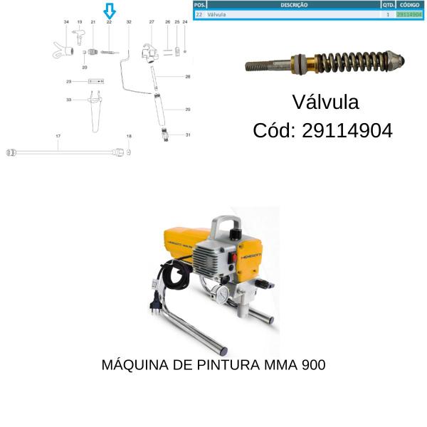 Imagem de Válvula da Pistola P/ Máquina de Pintura MMA 900 Airless