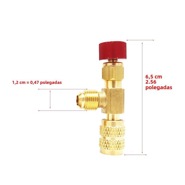 Válvula de Carregamento de Refrigerante R22/R410A - Válvula de Segurança em Cobre para Ar Condicionado Imagem de Válvula de Carregamento de Refrigerante R22/R410A - Válvula de Segurança em Cobre para Ar Condicionado
