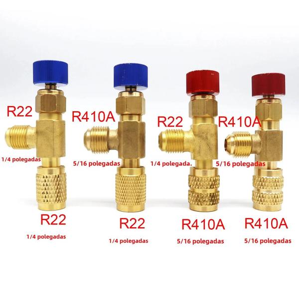 Válvula de Carregamento de Refrigerante R22/R410A - Válvula de Segurança em Cobre para Ar Condicionado Imagem de Válvula de Carregamento de Refrigerante R22/R410A - Válvula de Segurança em Cobre para Ar Condicionado