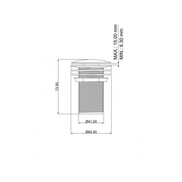 Imagem de Válvula de Escoamento 1.1/4” para Tanque Click UP Ducon Metais Preto Fosco