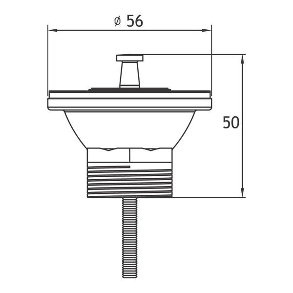 Imagem de Valvula de Escoamento Lavatorio Inox ABS DN25/1POL Tampa Inox